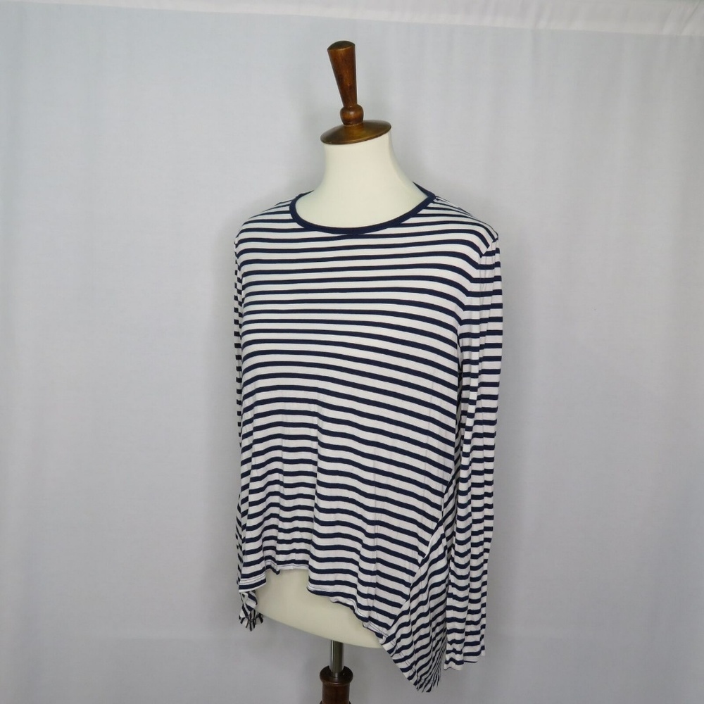 Banana Republic Blue White Stripe Long Sleeve Top - Picture 4 of 7